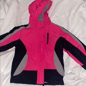 Pink puffer coat